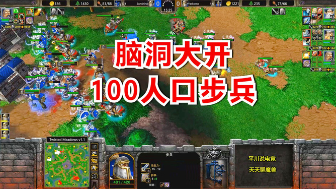 魔兽争霸3，顶级英雄与100人口顶级兵的对决