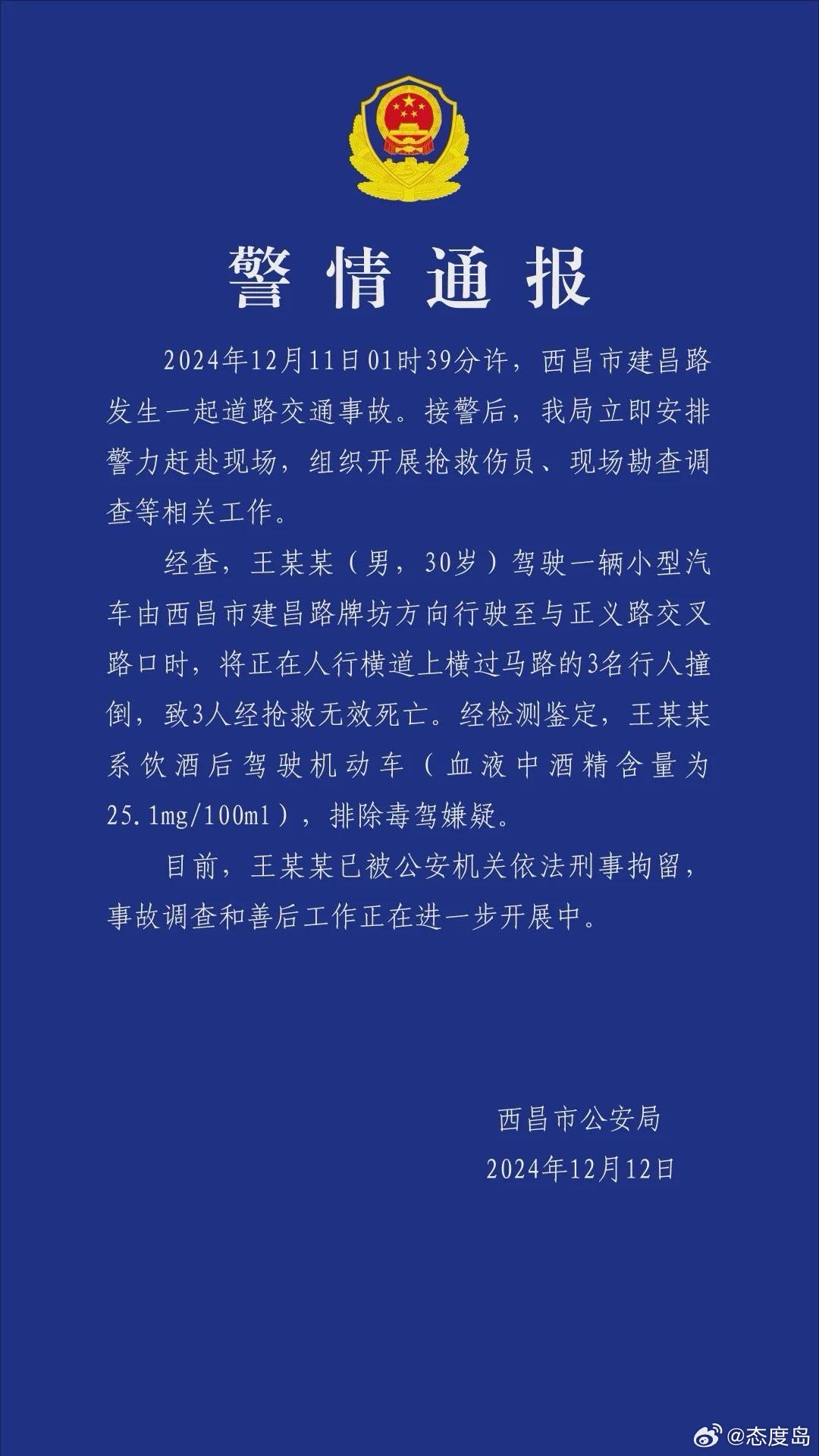 警方通报男子驾车撞死三人事件，事故背后的原因与社会责任引发深思