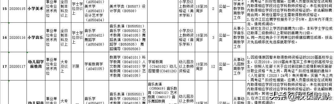 浈江区小学全新招聘启事概览